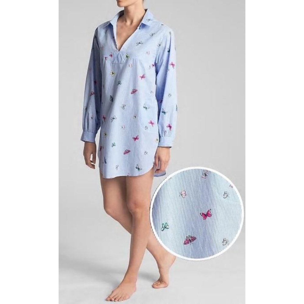 LOVE By Gap Poplin Pajama Lounge Sleep Night dress